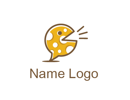 chat or speech bubble made of cheese logo