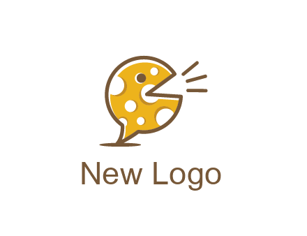 chat or speech bubble made of cheese logo