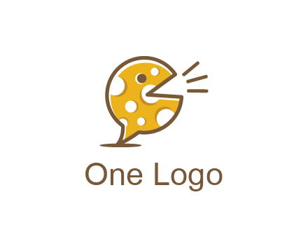 chat or speech bubble made of cheese logo