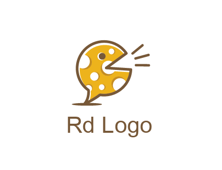chat or speech bubble made of cheese logo