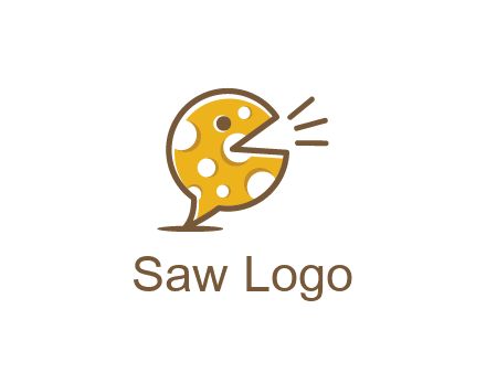 chat or speech bubble made of cheese logo
