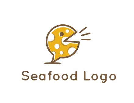 chat or speech bubble made of cheese logo