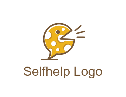 chat or speech bubble made of cheese logo