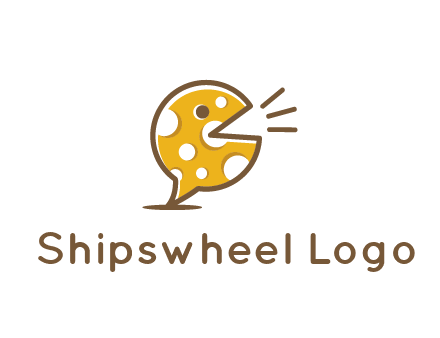 chat or speech bubble made of cheese logo