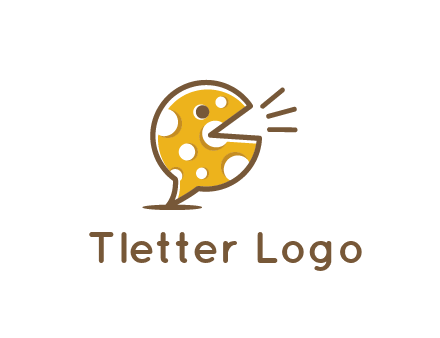 chat or speech bubble made of cheese logo