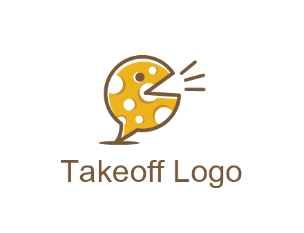 chat or speech bubble made of cheese logo