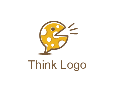chat or speech bubble made of cheese logo