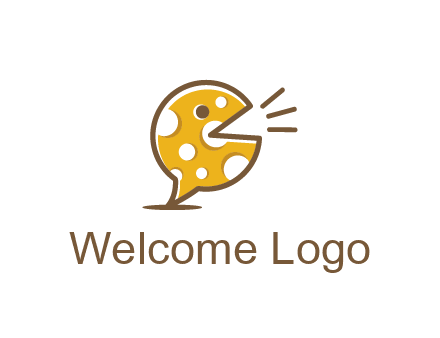 chat or speech bubble made of cheese logo