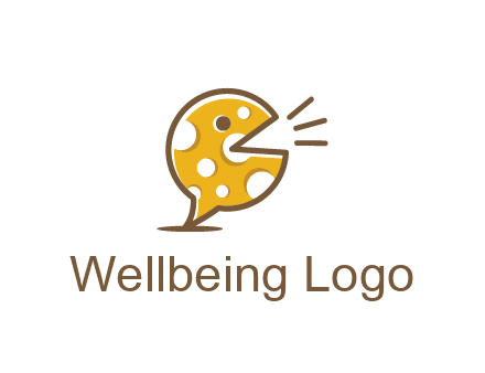 chat or speech bubble made of cheese logo
