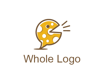 chat or speech bubble made of cheese logo