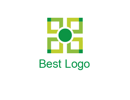 flower made of squares logo