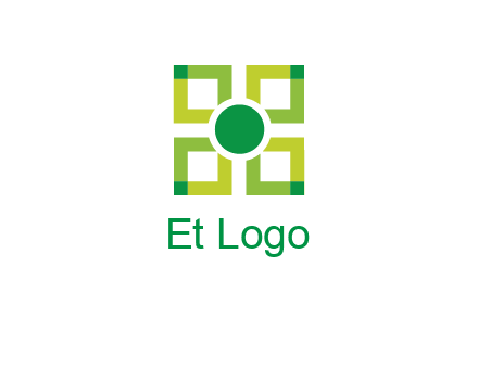flower made of squares logo