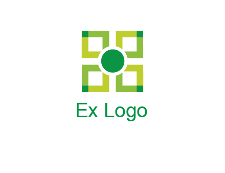 flower made of squares logo
