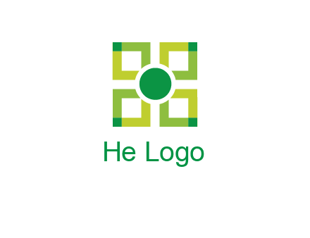 flower made of squares logo
