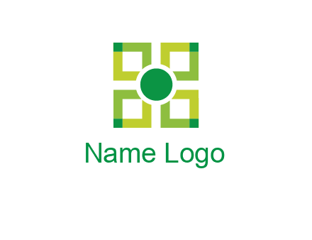 flower made of squares logo