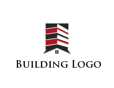 highrise building over house logo