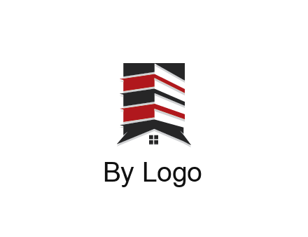 highrise building over house logo