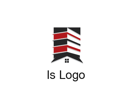 highrise building over house logo