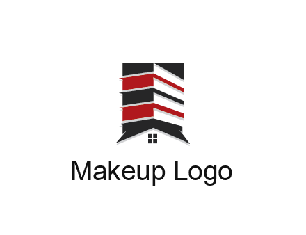 highrise building over house logo