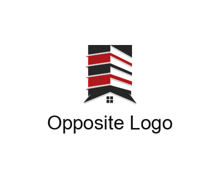 highrise building over house logo