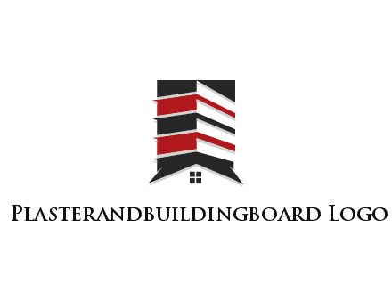 highrise building over house logo
