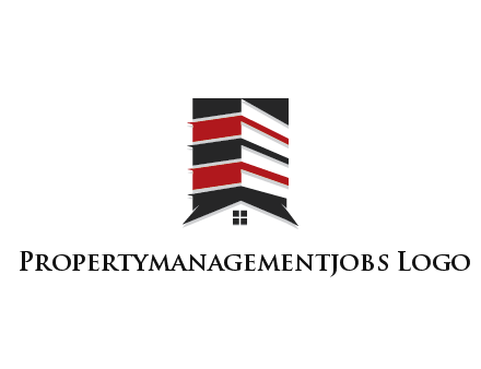 highrise building over house logo