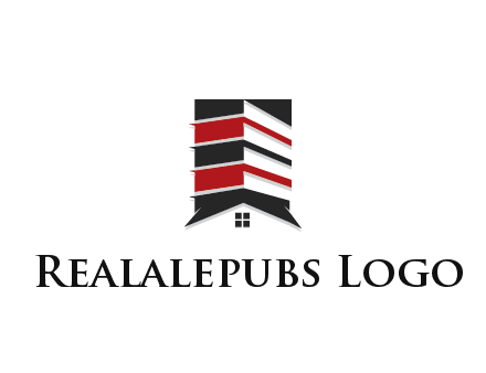 highrise building over house logo