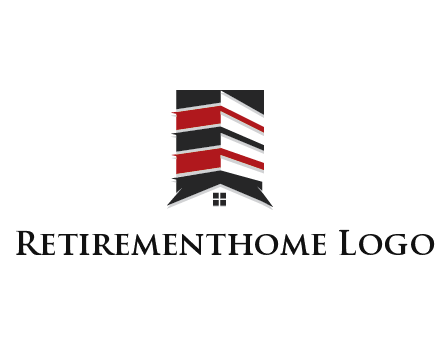 highrise building over house logo