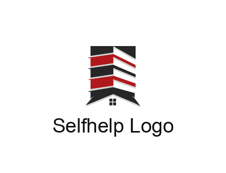 highrise building over house logo