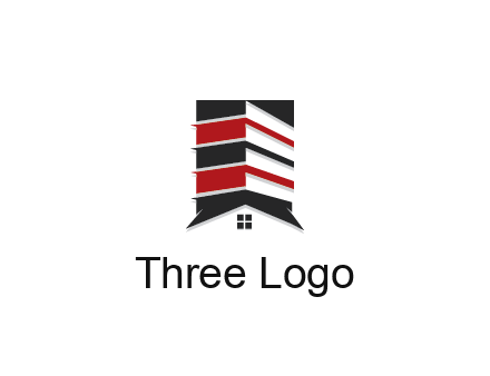 highrise building over house logo