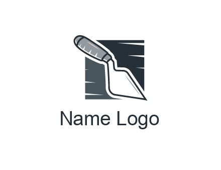 concrete trowel or garden tools logo