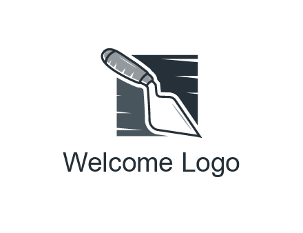 concrete trowel or garden tools logo