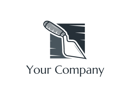 concrete trowel or garden tools logo