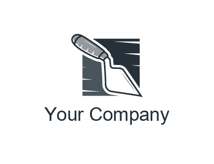 concrete trowel or garden tools logo