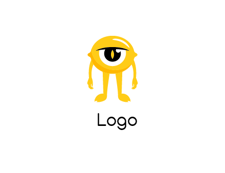 one-eyed alien or monster logo