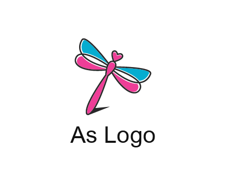 dragonfly with hearts beauty logo