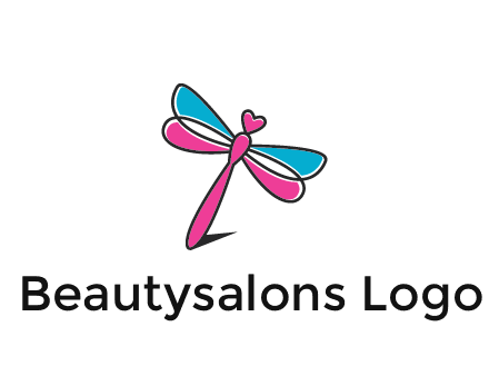 dragonfly with hearts beauty logo