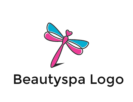 dragonfly with hearts beauty logo