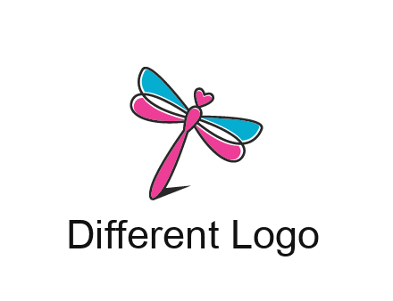 dragonfly with hearts beauty logo