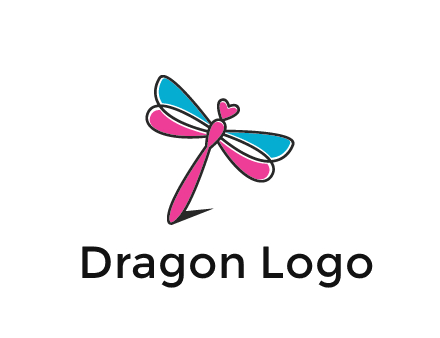 dragonfly with hearts beauty logo