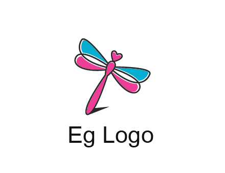 dragonfly with hearts beauty logo