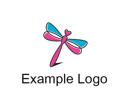 dragonfly with hearts beauty logo