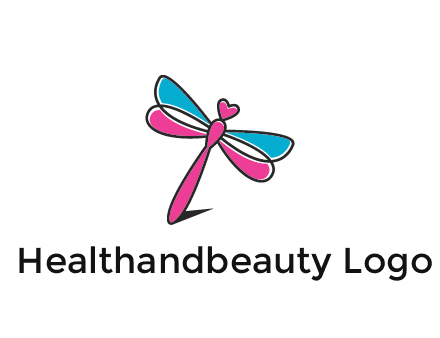dragonfly with hearts beauty logo
