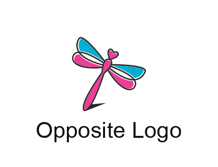dragonfly with hearts beauty logo