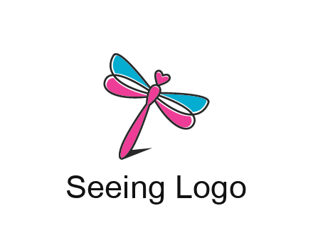 dragonfly with hearts beauty logo