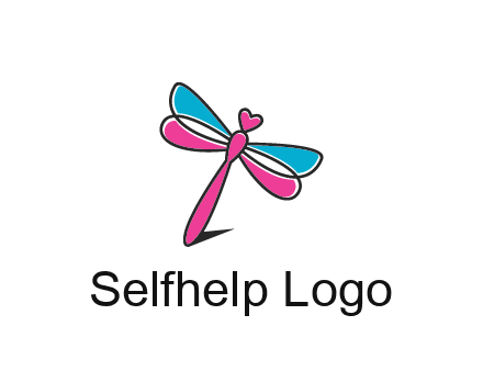 dragonfly with hearts beauty logo