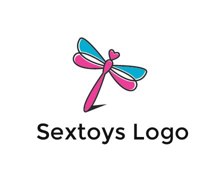 dragonfly with hearts beauty logo