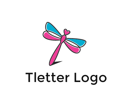 dragonfly with hearts beauty logo