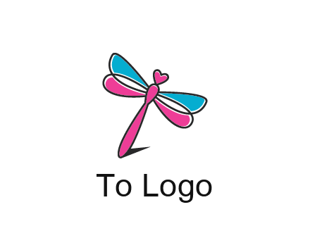 dragonfly with hearts beauty logo