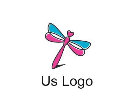 dragonfly with hearts beauty logo